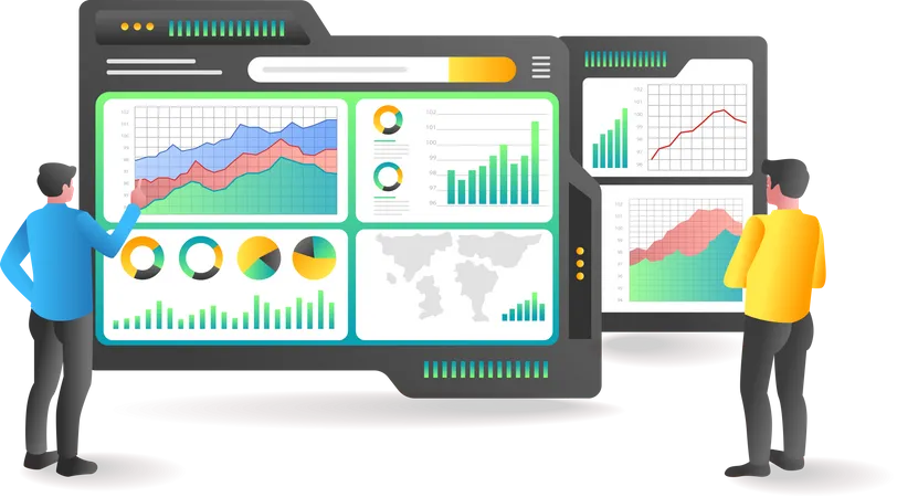 Monitoreo de análisis de datos  Ilustración