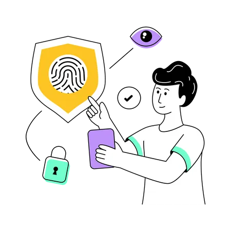 Segurança biométrica  Ilustração