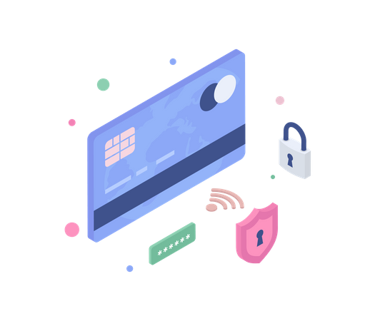 Segurança do cartão de crédito  Ilustração