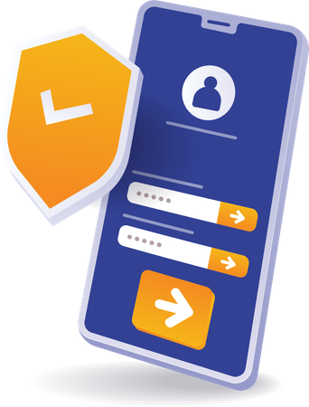 Segurança de conta pessoal no celular  Ilustração