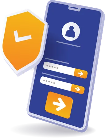 Segurança de conta pessoal no celular  Ilustração