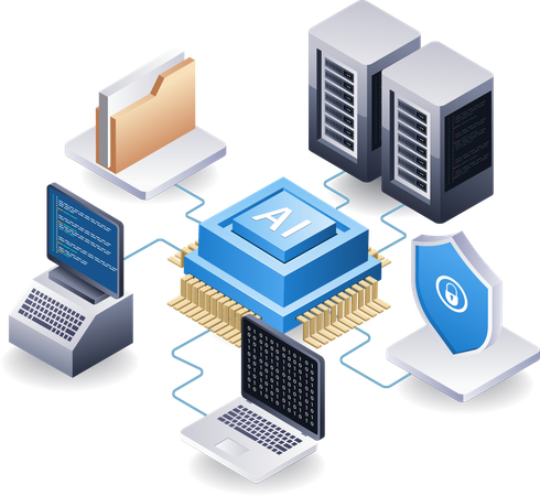 Segurança do servidor de inteligência artificial  Ilustração