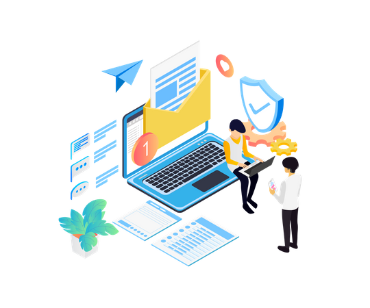 Segurança do serviço de e-mail  Ilustração