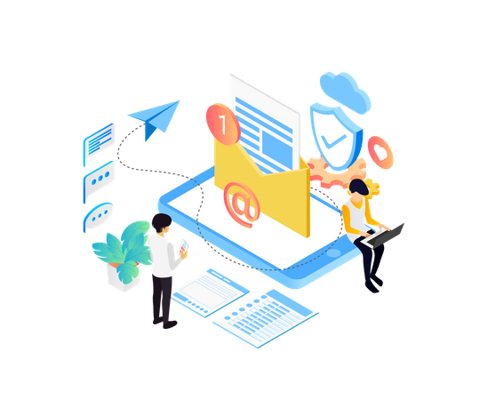 Segurança do serviço de e-mail  Ilustração