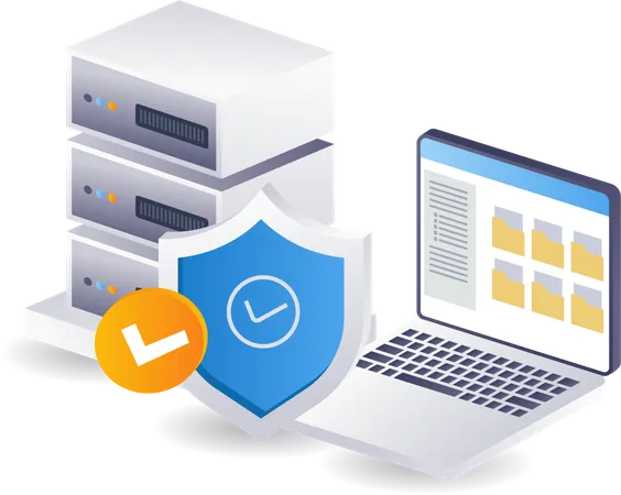 Segurança do servidor de dados em nuvem  Ilustração