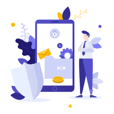 Segurança para celulares  Ilustração