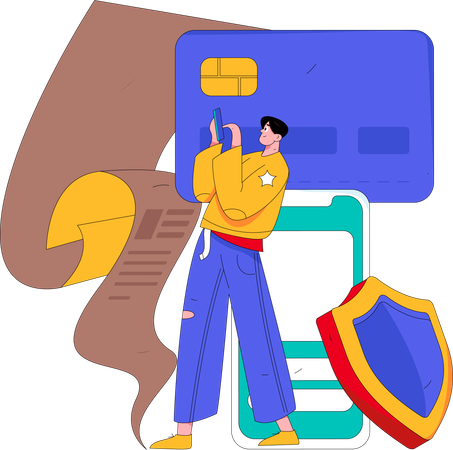 Segurança de pagamento digital  Ilustração