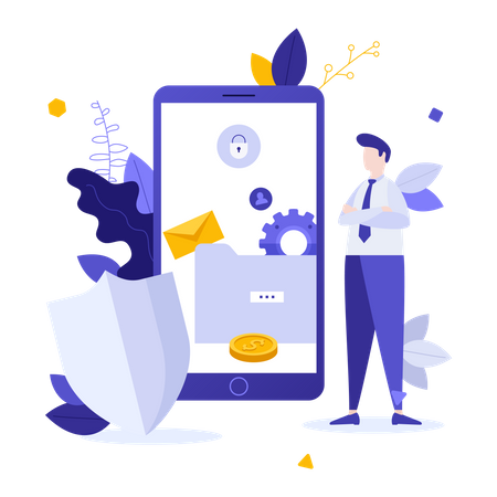 Segurança para celulares  Ilustração