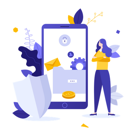 Segurança para celulares  Ilustração