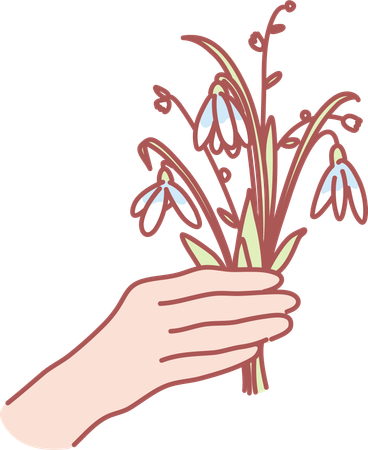 Segurando flor  Ilustração