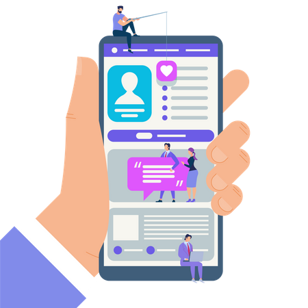 Segure o smartphone com comentários de pessoas  Illustration