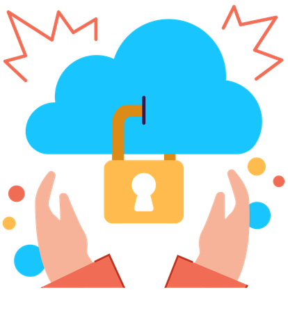 Seguridad del almacenamiento en la nube  Illustration