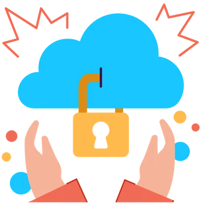 Seguridad del almacenamiento en la nube  Illustration