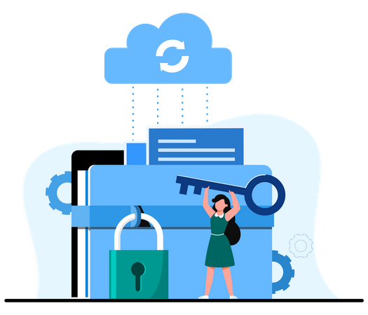 Seguridad del almacenamiento en la nube  Ilustración