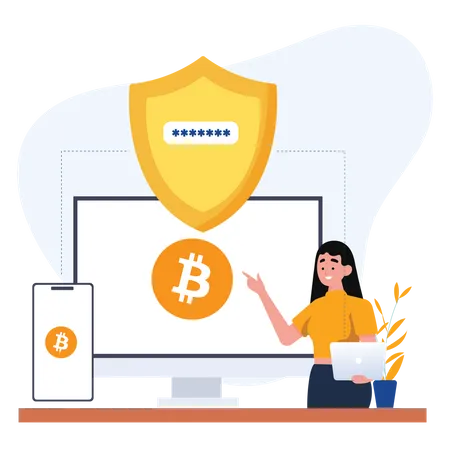 Seguridad de la billetera bitcoin  Ilustración