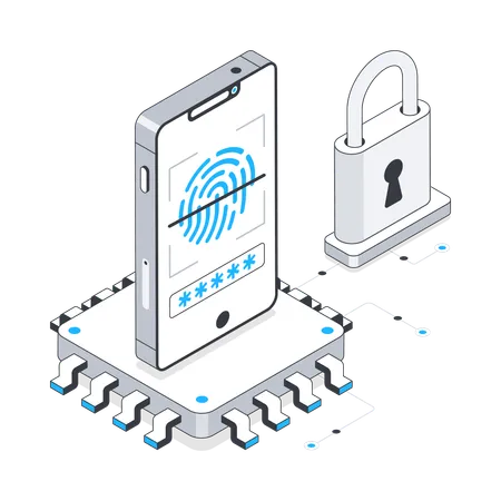 Seguridad biometrica  Ilustración