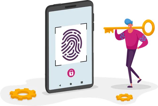 Seguridad biometrica  Ilustración