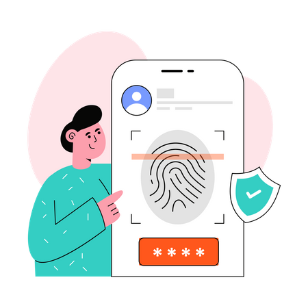 Seguridad biometrica  Ilustración