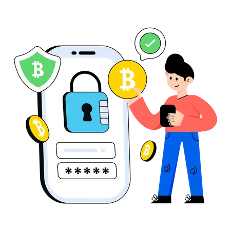 Seguridad bitcoin  Ilustración