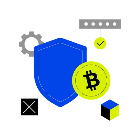 Seguridad de cadena de bloques  Ilustración