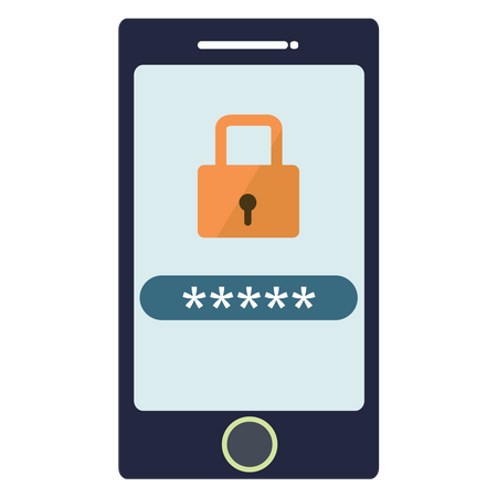 Seguridad de contraseña móvil  Ilustración