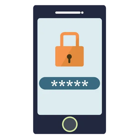 Seguridad de contraseña móvil  Ilustración
