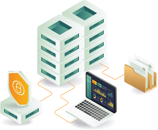 Seguridad del análisis de datos del servidor  Ilustración