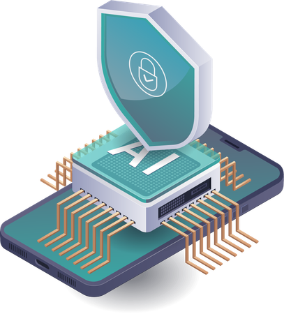 Seguridad de las aplicaciones de IA en la tecnología de teléfonos inteligentes  Ilustración