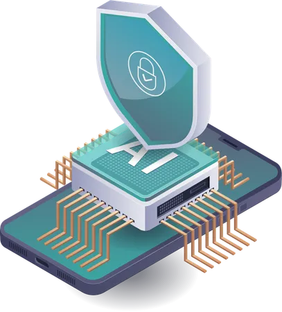 Seguridad de las aplicaciones de IA en la tecnología de teléfonos inteligentes  Ilustración