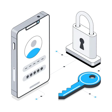 Seguridad de aplicaciones móviles  Illustration