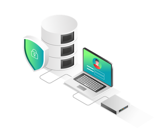 Seguridad de la cuenta de base de datos  Ilustración