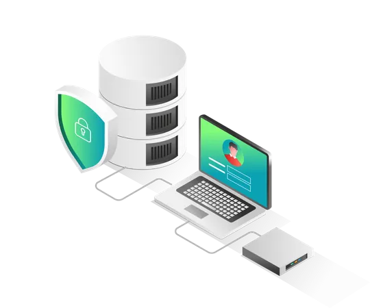 Seguridad de la cuenta de base de datos  Ilustración