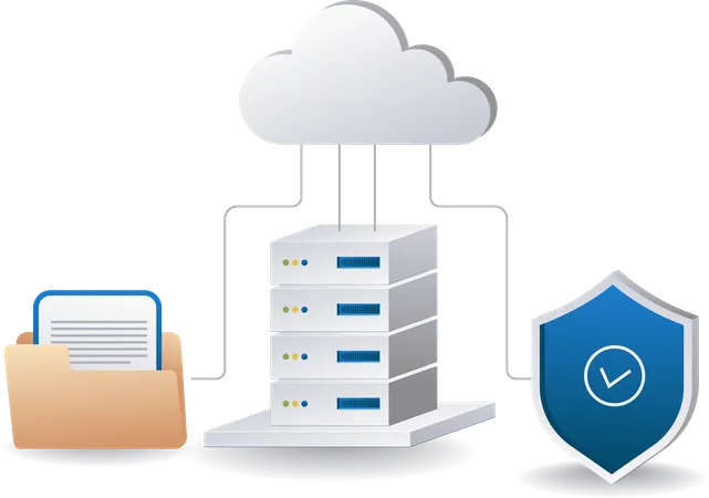 Seguridad de los datos almacenados en el servidor de la nube  Illustration