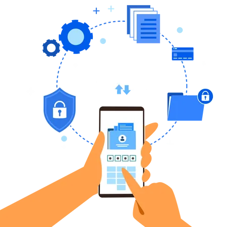 Seguridad de datos cibernéticos  Ilustración