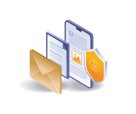 Seguridad de los datos de marketing por correo electrónico  Ilustración
