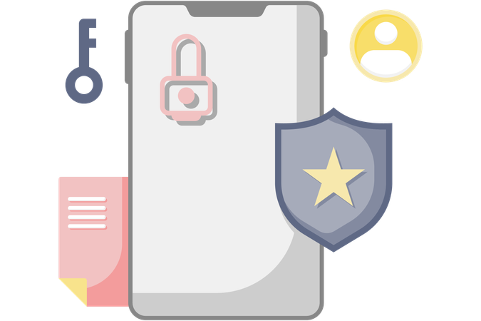 Seguridad de datos del teléfono  Ilustración
