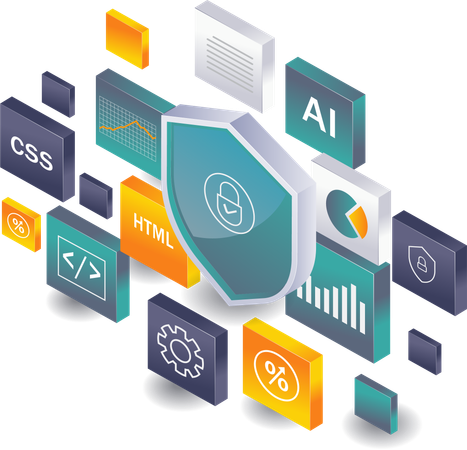 Seguridad de datos en aplicaciones tecnológicas  Illustration