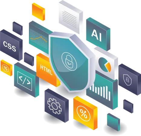 Seguridad de datos en aplicaciones tecnológicas  Illustration