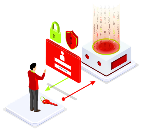 Seguridad de datos globales  Ilustración