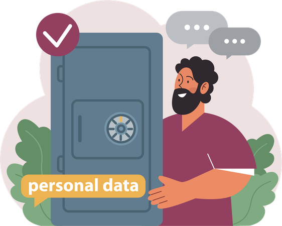 Seguridad de datos personales  Ilustración