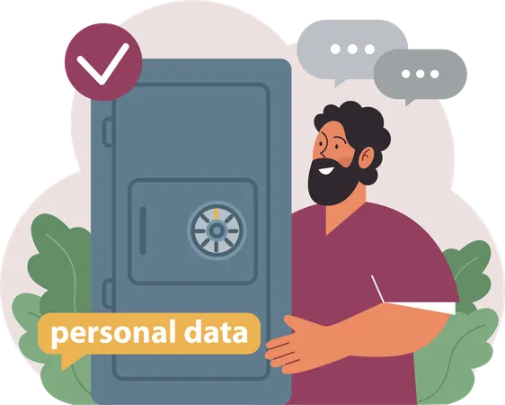 Seguridad de datos personales  Ilustración