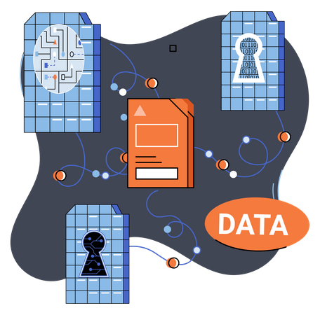 Seguridad y privacidad de los datos  Ilustración