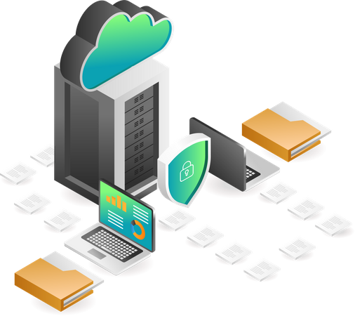 Seguridad en la entrega de datos en la nube  Ilustración