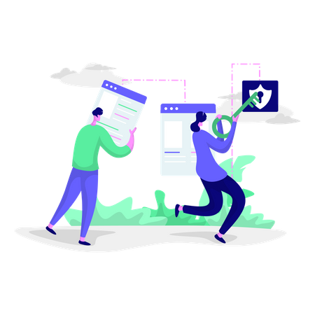 Seguridad de la red de la plataforma  Illustration