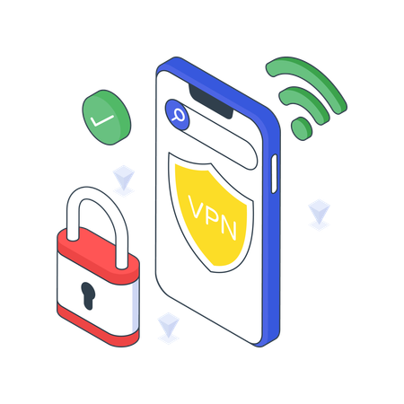 Seguridad del proxy VPN  Ilustración