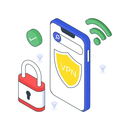 Seguridad del proxy VPN  Ilustración