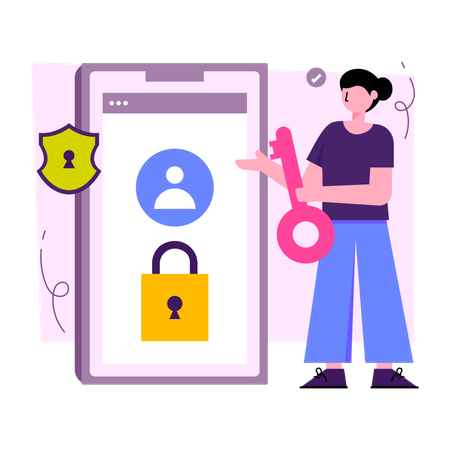Seguridad del perfil móvil  Ilustración