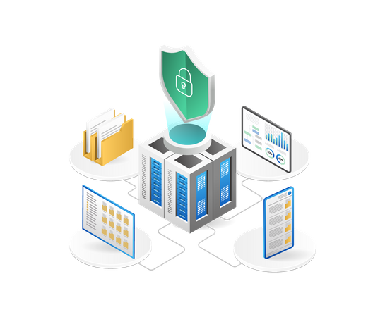 Seguridad del servidor de datos  Ilustración