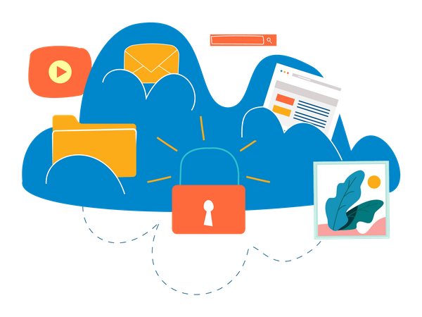 Seguridad en la nube  Ilustración