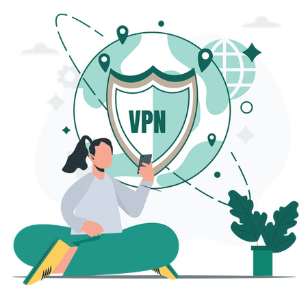 Seguridad VPN  Ilustración